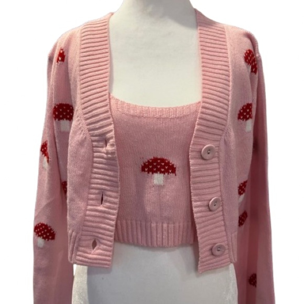 Sugar Thrillz Dolls Kill Out of Touch Mushroom Sweater Y2K Size L Sold Out Fairy